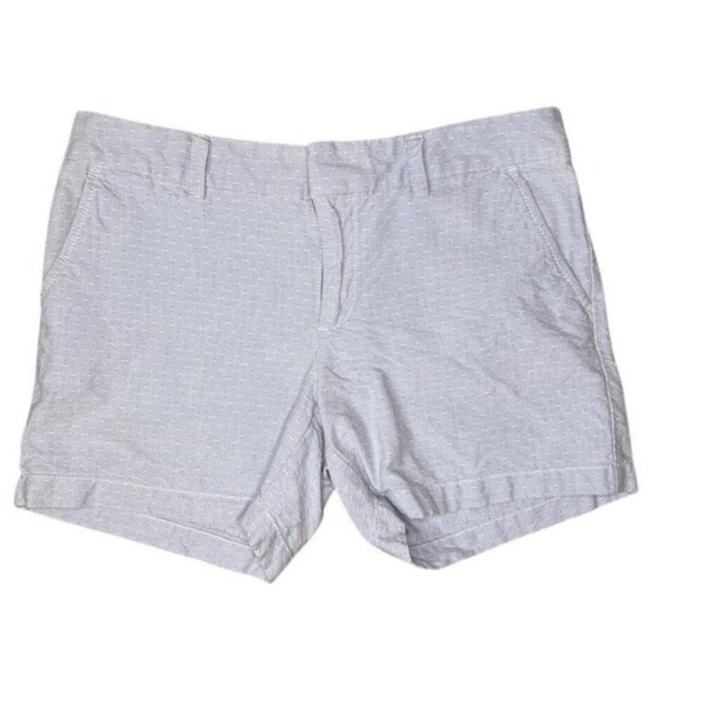 Tommy Hilfiger Chino Shorts Womens Size 6 Light Blue Textured Dot Dobby